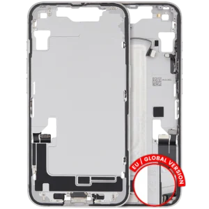 Mid-Frame Housing W/ Charging Port Flex & Small Parts For iPhone 16e (EU / Global Version) (Used OEM Pull: Grade A) (White)