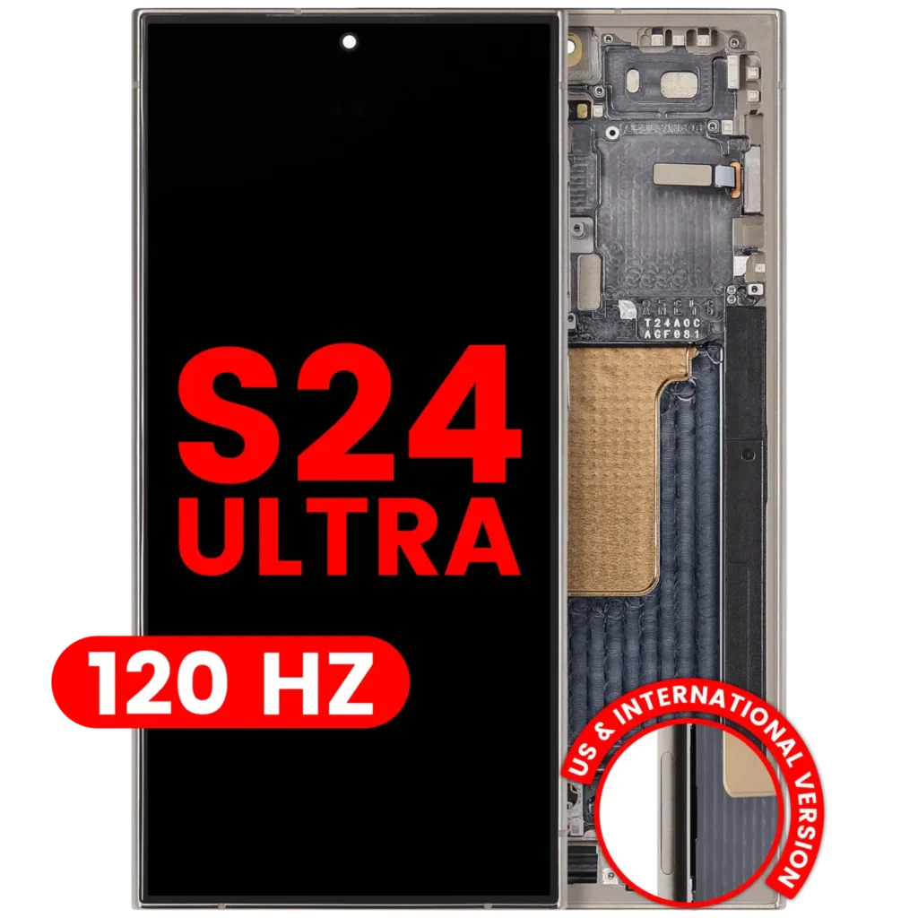 OLED Assembly With Frame For Samsung Galaxy S24 Ultra (US & International Version) (Aftermarket Pro) (120Hz) (Titanium Gray)