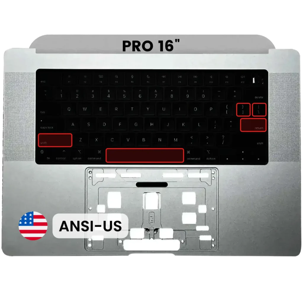 Top Case with Keyboard (ANSI US) For MacBook Pro 16" A2991 (2023) (Silver)