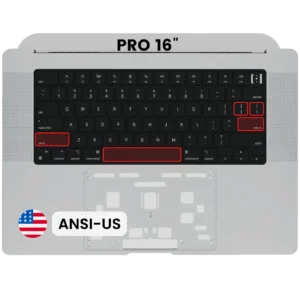 Top Case with Keyboard (ANSI US) For MacBook Pro 16" A2485 (2021) / A2780 (2023) (Used OEM Pull: Grade B/C) (Space Gray)