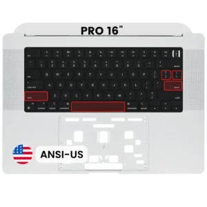 Top Case with Keyboard (ANSI US) For MacBook Pro 16" A2485 (2021) / A2780 (2023) (Used OEM Pull: Grade B/C) (Silver)