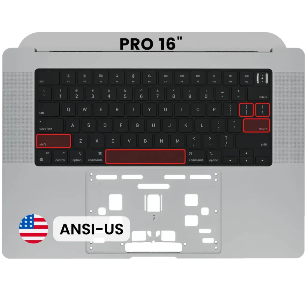 Top Case with Keyboard (ANSI US) For MacBook Pro 16" A2485 (2021) / A2780 (2023) (Space Gray)