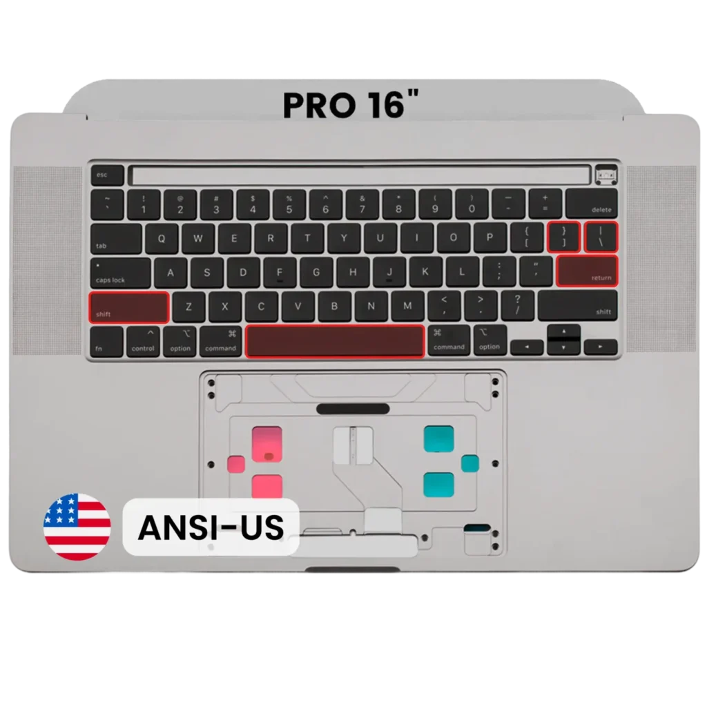 Top Case with Keyboard (ANSI US) For MacBook Pro 16" A2141 (2019) (Used OEM Pull: Grade A) (Space Gray)