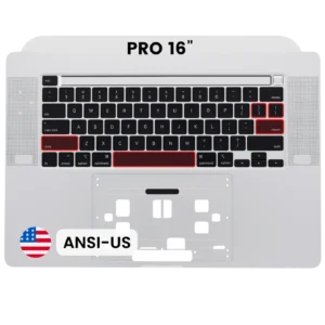 Top Case with Keyboard (ANSI US) For MacBook Pro 16" A2141 (2019) (Used OEM Pull: Grade A) (Silver)