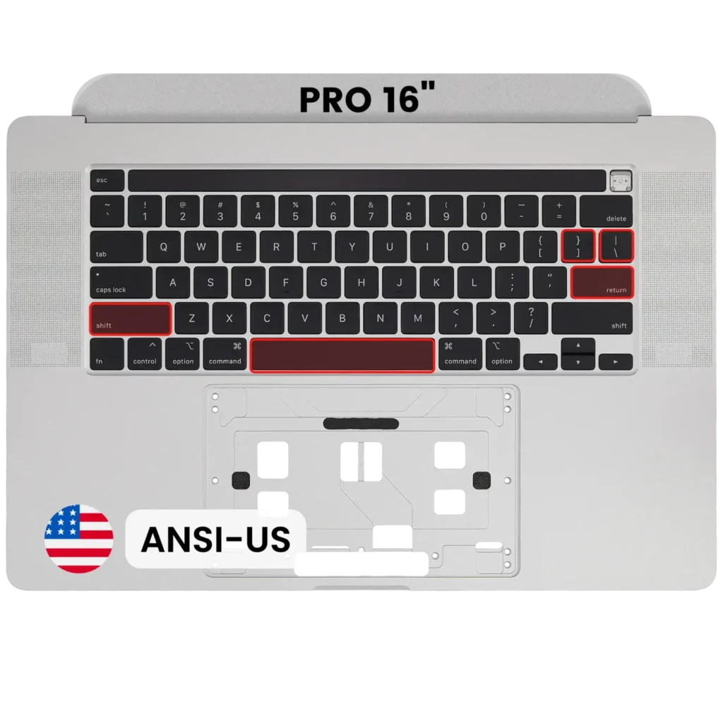 Top Case with Keyboard (ANSI US) For MacBook Pro 16" A2141 (2019) (OEM New) (Silver)