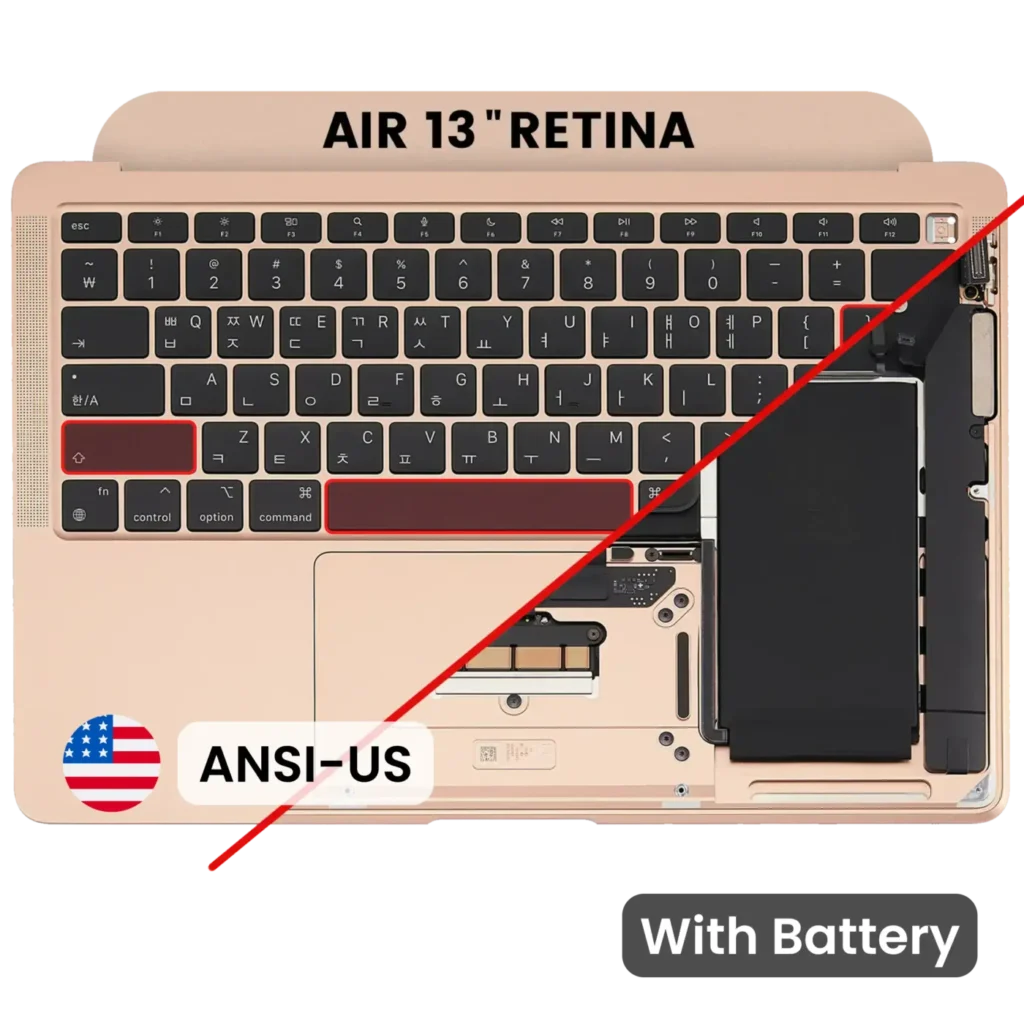 Top Case with Battery and Keyboard (ANSI US) For MacBook Air 13" A2337 (2020) (Used OEM Pull: Grade B/C) (Rose Gold)
