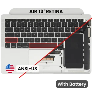 Top Case with Battery and Keyboard (ANSI US) For MacBook Air 13" A2337 (2020) (Used OEM Pull: Grade B/C) (Silver)