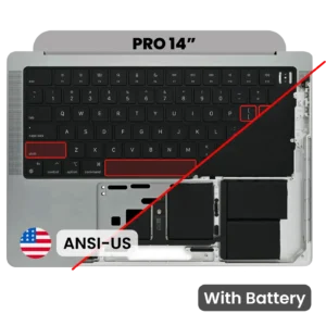 Top Case with Battery and Keyboard (ANSI US) For MacBook Pro 14" A2442 (2021) / A2779 (2023) (Used OEM Pull: Grade A) (Space Gray)