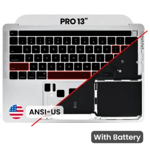 Top Case with Battery and Keyboard (ANSI US) For MacBook Pro 13" A2289 (2020) (Used OEM Pull: Grade B/C) (Silver)