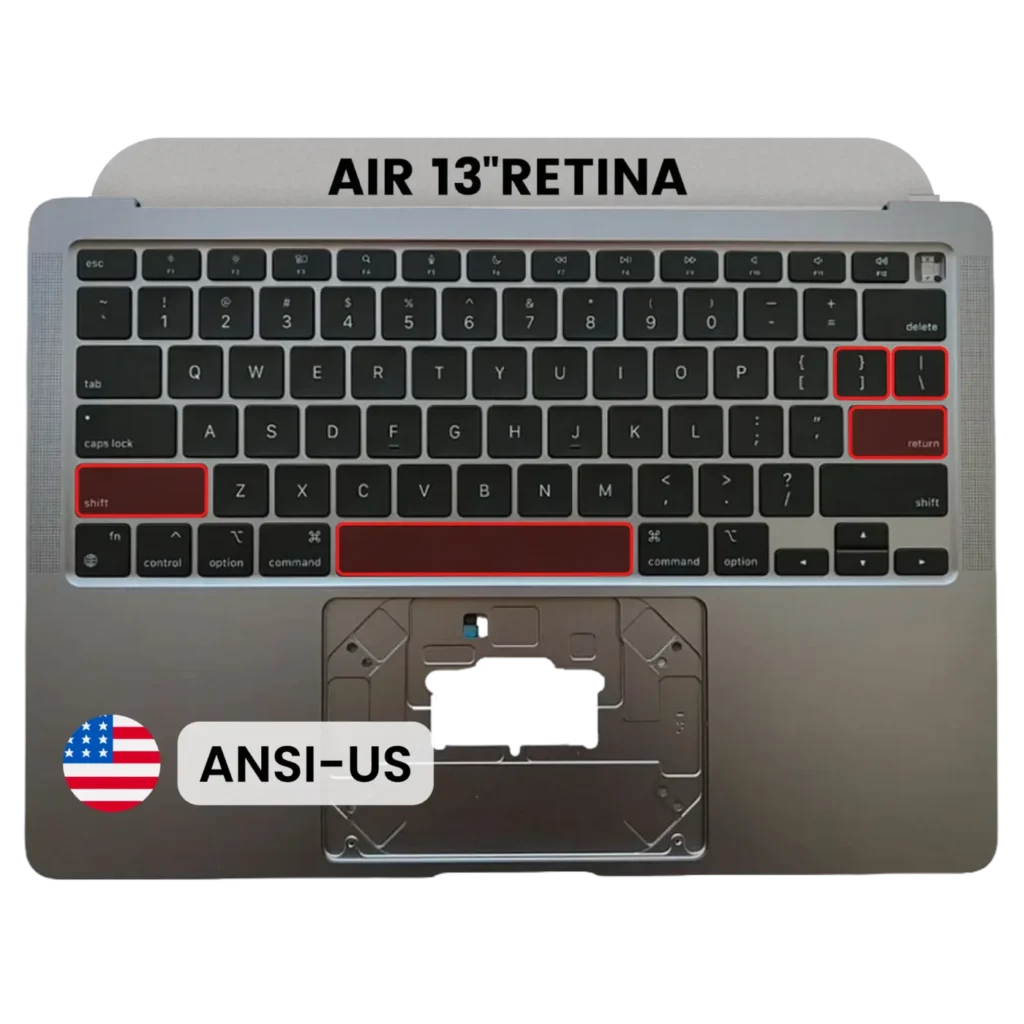 Top Case with Keyboard (ANSI US) For MacBook Air 13" A2337 (2020) (Used OEM Pull: Grade A) (Space Gray)