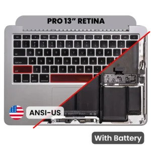 Top Case with Battery and Keyboard (ANSI US) For MacBook Pro 13" A1502 (2013-2014) (Used OEM Pull: Grade A)