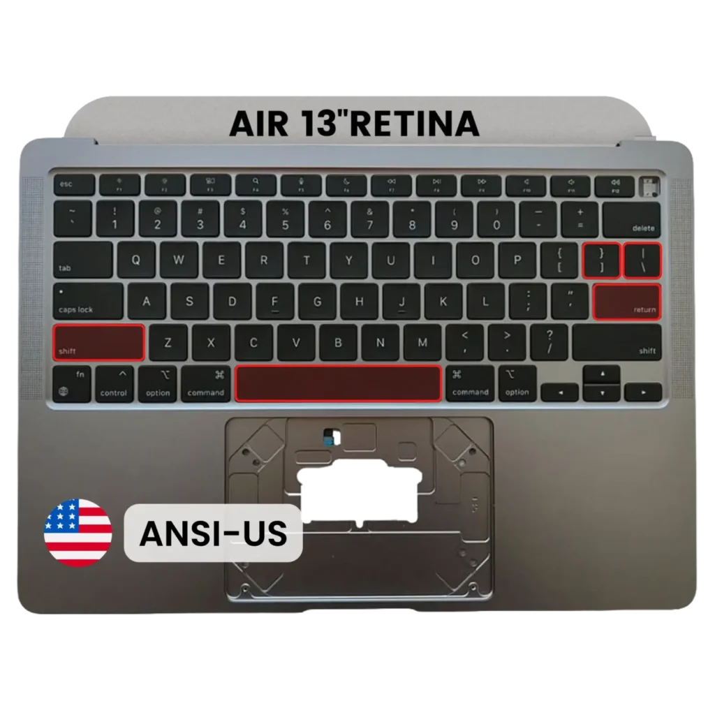 Top Case with Keyboard (ANSI US) For MacBook Air 13" A2337 (2020) (OEM New) (Space Gray)