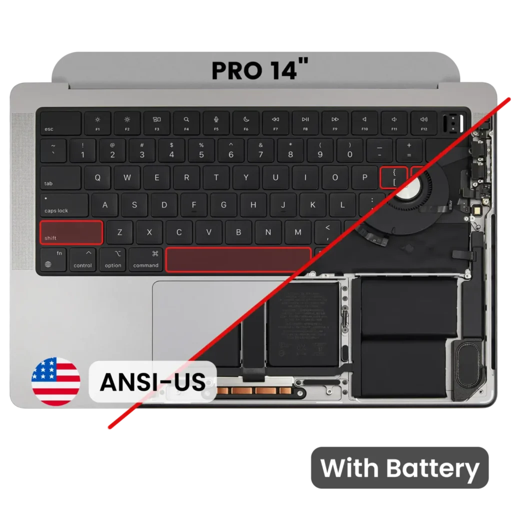 Top Case with Keyboard (ANSI US) For MacBook Pro 14" A2918 (2023) (Space Gray)