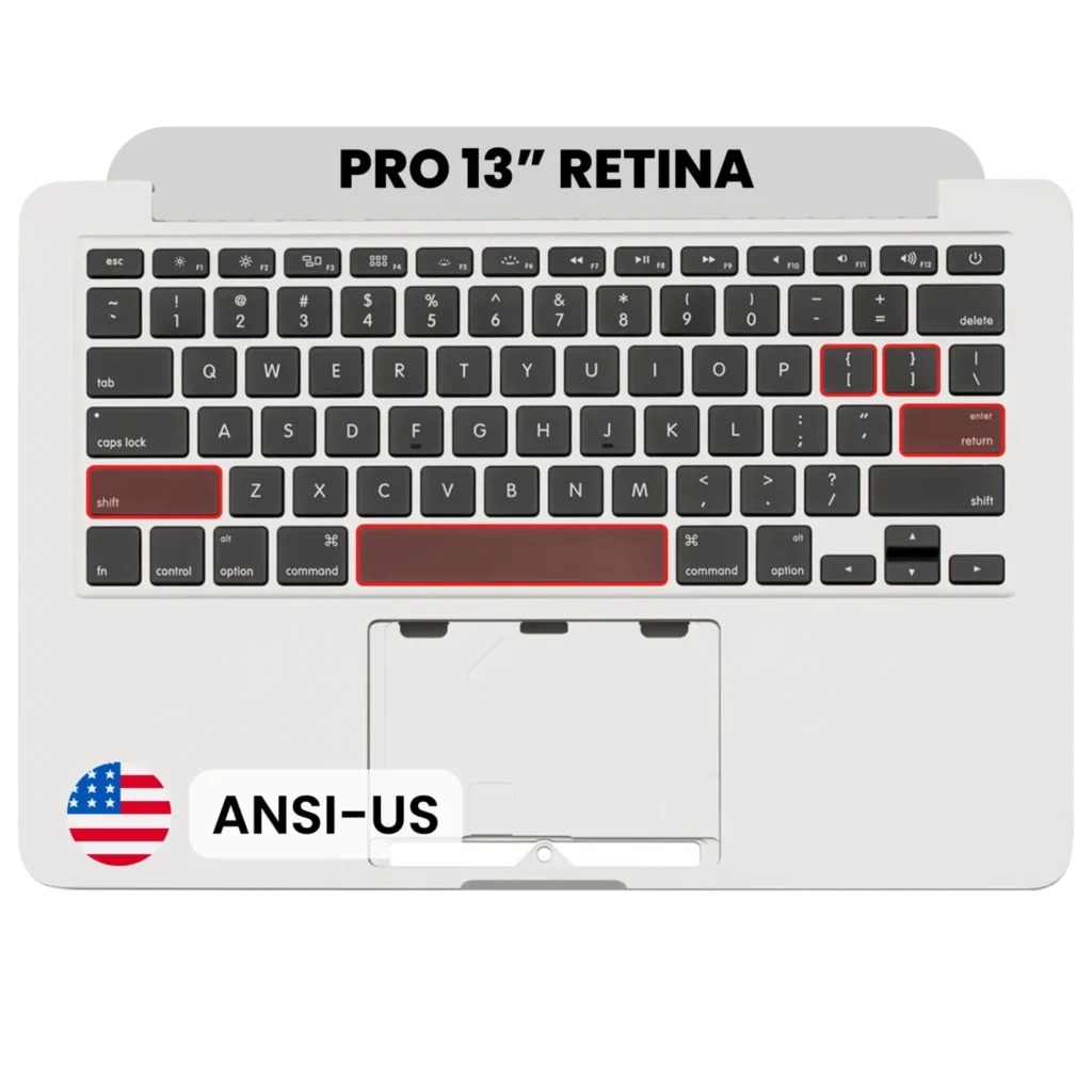 Top Case with Keyboard (ANSI US) For MacBook Pro 13" A1502 (2013-2014) (Used OEM Pull: Grade B/C)