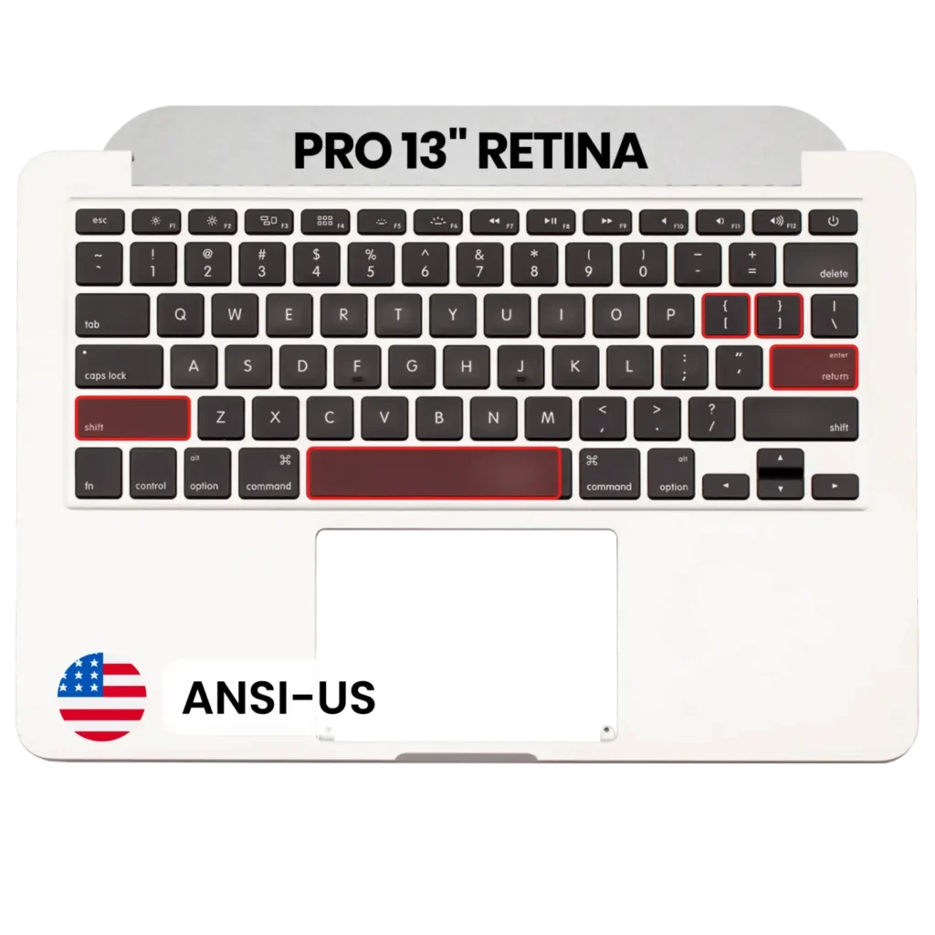 Top Case with Keyboard (ANSI US) For MacBook Pro 13" A1502 (2015) (Used OEM Pull: Grade B/C)