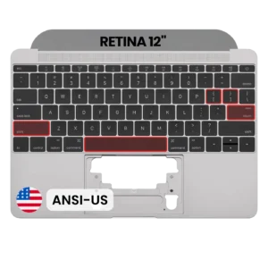 Top Case with Keyboard (ANSI US) and Microphone For MacBook 12" A1534 (2016-2017) (OEM New) (Space Gray)