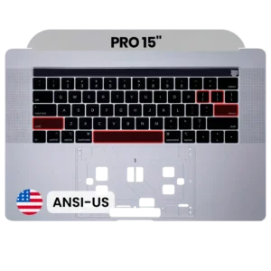 Top Case with Keyboard (ANSI US) For MacBook Pro 15" A1990 (2018-2019) (OEM New) (Silver)