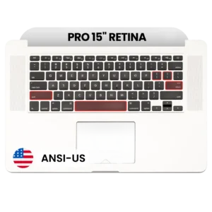 Top Case with Keyboard (ANSI US) and Microphone For MacBook Pro 15" A1398 (2015) (Used OEM Pull: Grade A)