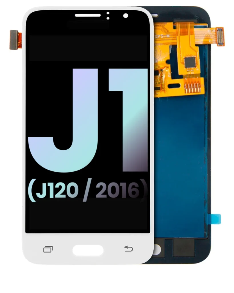 LCD Assembly Without Frame For Samsung Galaxy J1 (J120 / 2016) (White) (Service Pack)