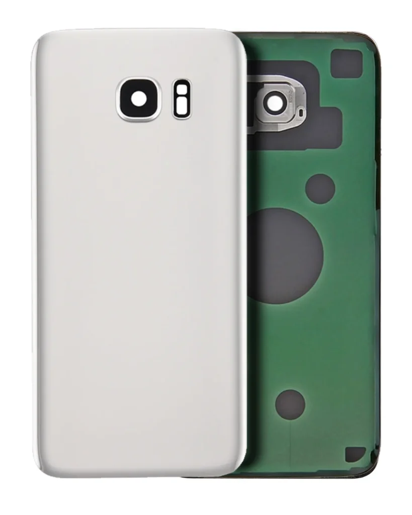 Back Cover Glass With Camera Lens For Samsung Galaxy S7 (No Logo) (Aftermarket Plus) (White)