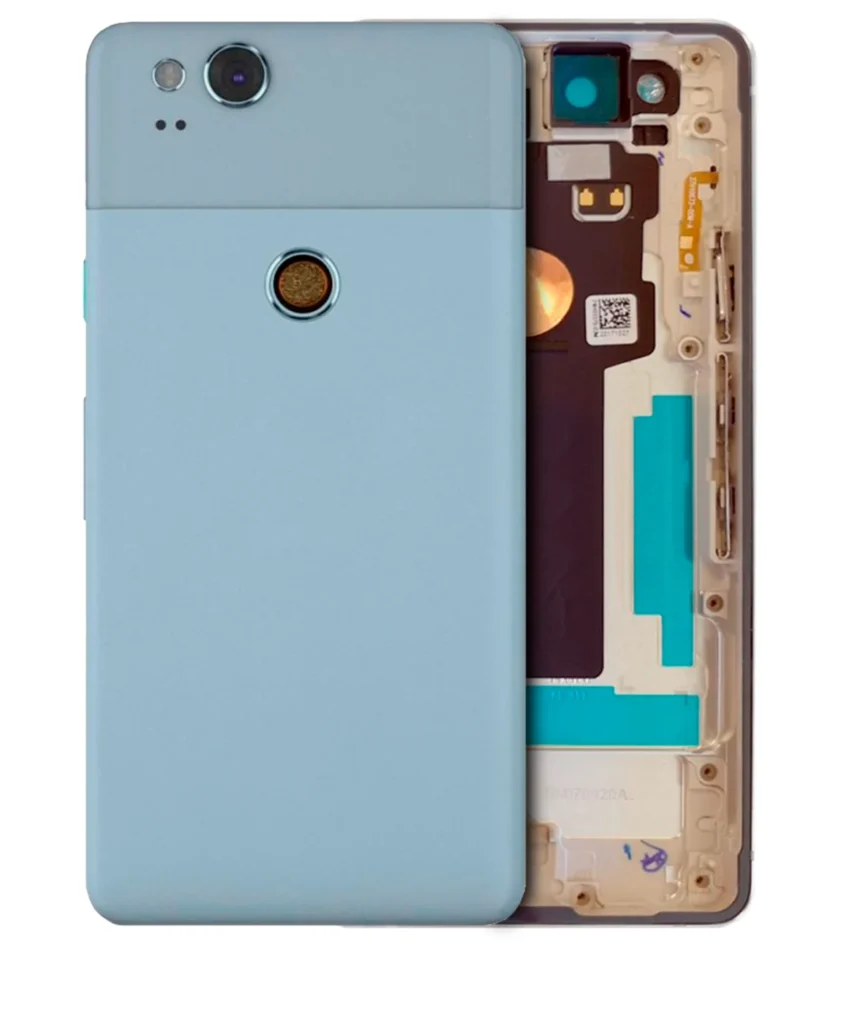 Back Housing W/ Small Components Pre-Installed For Google Pixel 2 (Used OEM Pull: Grade A) (Blue)