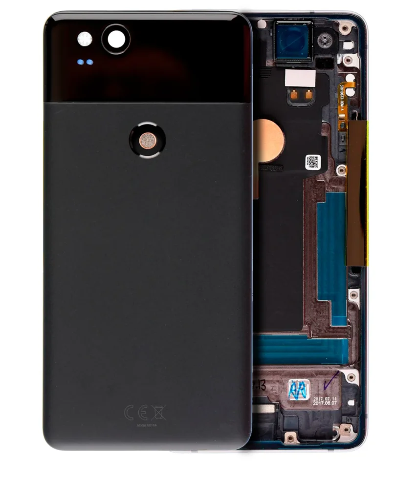 Back Housing W/ Small Components Pre-Installed For Google Pixel 2 (Used OEM Pull: Grade A) (Black)
