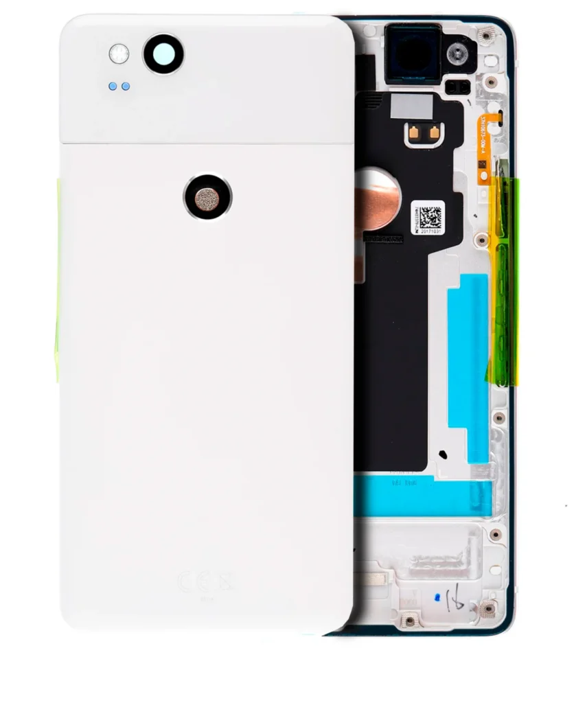 Back Housing W/ Small Components Pre-Installed For Google Pixel 2 (Used OEM Pull: Grade A) (White)