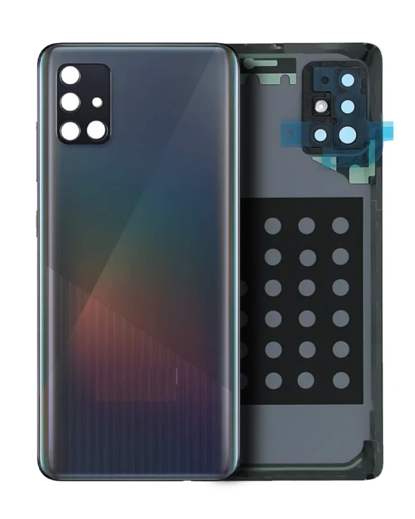 Back Cover Glass With Camera Lens For Samsung Galaxy A51 5G (A516 / 2020) (Service Pack) (Prism Cube Black)