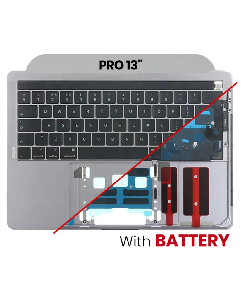 Top Case with Battery and Keyboard (ISO UK) For MacBook Pro 13" A1989 (2018-2019) (OEM New) (Space Gray)