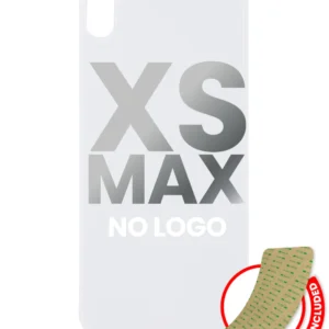 Back Glass With 3M Adhesive For iPhone XS Max (No Logo / Large Camera Hole) (Silver)
