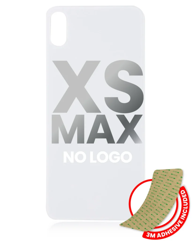 Back Glass With 3M Adhesive For iPhone XS Max (No Logo / Large Camera Hole) (Silver)