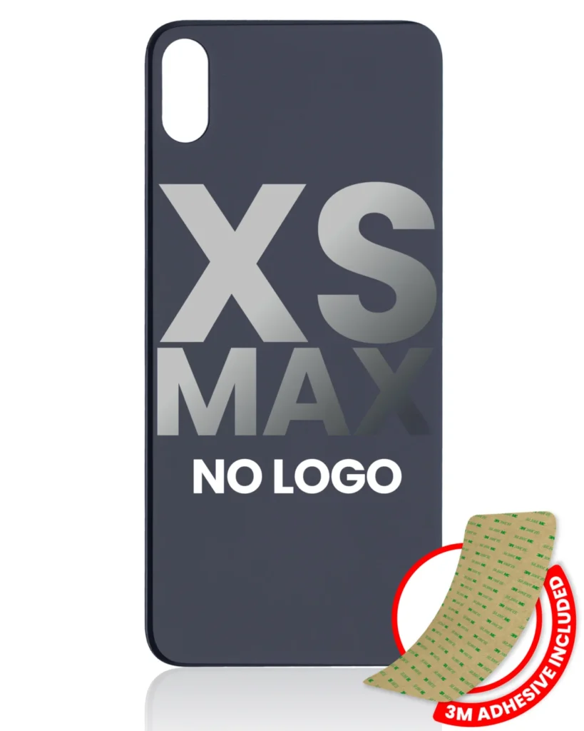 Back Glass With 3M Adhesive For iPhone XS Max (No Logo / Large Camera Hole) (Space Gray)