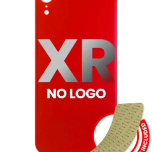 Back Glass With 3M Adhesive For iPhone XR (No Logo / Large Camera Hole) (Red)