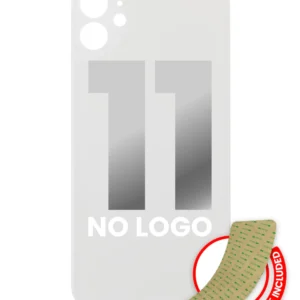 Back Glass With 3M Adhesive For iPhone 11 (No Logo / Large Camera Hole) (White)