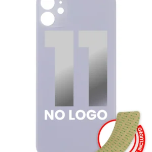 Back Glass With 3M Adhesive For iPhone 11 (No Logo / Large Camera Hole) (Purple)