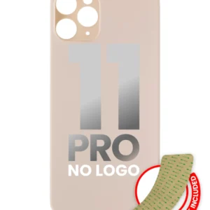Back Glass With 3M Adhesive For iPhone 11 Pro (No Logo / Large Camera Hole) (Gold)