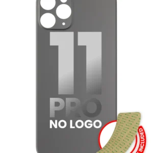 Back Glass With 3M Adhesive For iPhone 11 Pro (No Logo / Large Camera Hole) (Space Gray)