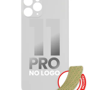 Back Glass With 3M Adhesive For iPhone 11 Pro (No Logo / Large Camera Hole) (Silver)