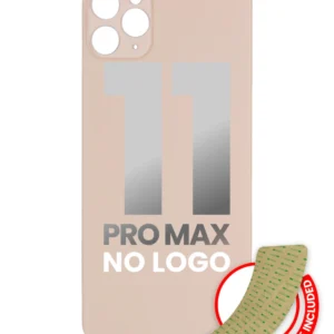 Back Glass With 3M Adhesive For iPhone 11 Pro Max (No Logo / Large Camera Hole) (Gold)