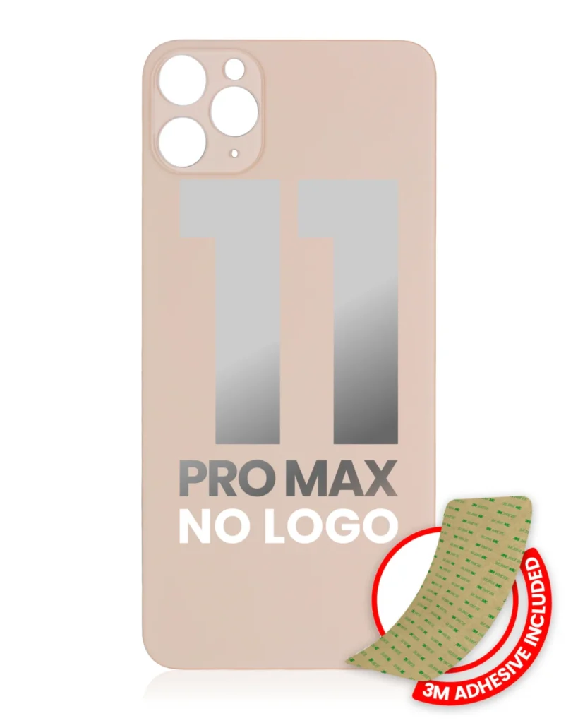 Back Glass With 3M Adhesive For iPhone 11 Pro Max (No Logo / Large Camera Hole) (Gold)