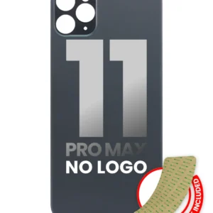 Back Glass With 3M Adhesive For iPhone 11 Pro Max (No Logo / Large Camera Hole) (Space Gray)