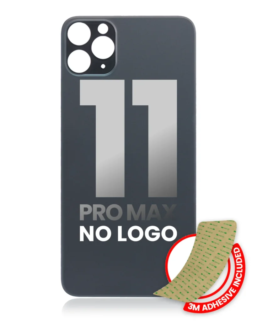 Back Glass With 3M Adhesive For iPhone 11 Pro Max (No Logo / Large Camera Hole) (Space Gray)