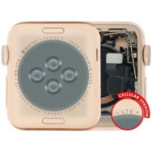 Housing Assembly Compatible For Watch Series 3 (38MM) (Used OEM Pull: Grade A) (Cellular Version) (Aluminum / Rose Gold)