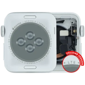 Housing Assembly Compatible For Watch Series 3 (38MM) (Used OEM Pull: Grade A) (Cellular Version) (Aluminum / Silver)