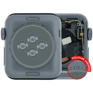 Housing Assembly Compatible For Watch Series 3 (38MM) (Used OEM Pull: Grade A) (Cellular Version) (Aluminum / Space Black)