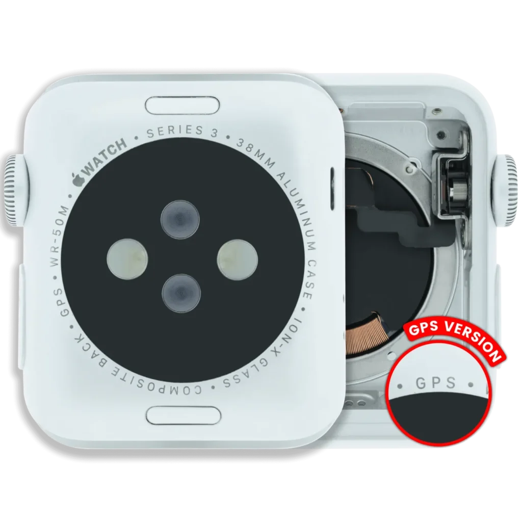Housing Assembly Compatible For Watch Series 3 (38MM) (Used OEM Pull: Grade A) (GPS Version) (Aluminum / Silver)