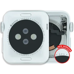 Housing Assembly Compatible For Watch Series 3 (38MM) (Used OEM Pull: Grade A) (GPS Version) (Aluminum / Silver)