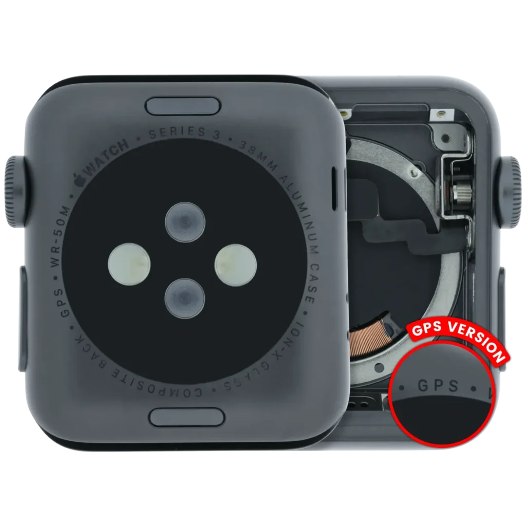 Housing Assembly Compatible For Watch Series 3 (38MM) (Used OEM Pull: Grade A) (GPS Version) (Aluminum / Space Black)