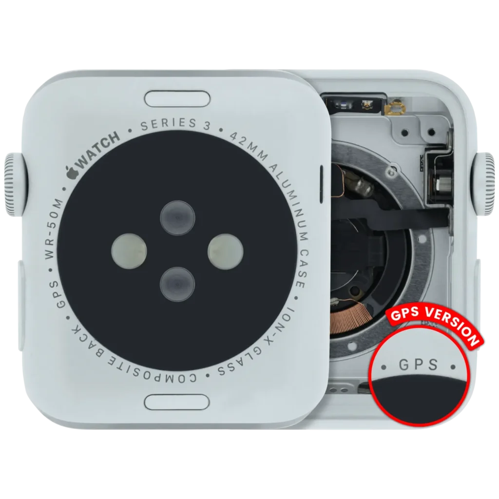Housing Assembly Compatible For Watch Series 3 (42MM) (Used OEM Pull: Grade A) (GPS Version) (Aluminum / Silver)