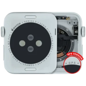 Housing Assembly Compatible For Watch Series 3 (42MM) (Used OEM Pull: Grade A) (GPS Version) (Aluminum / Silver)